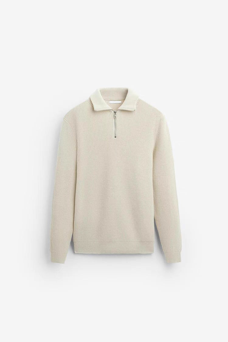 Basic Knit Zip Sweater