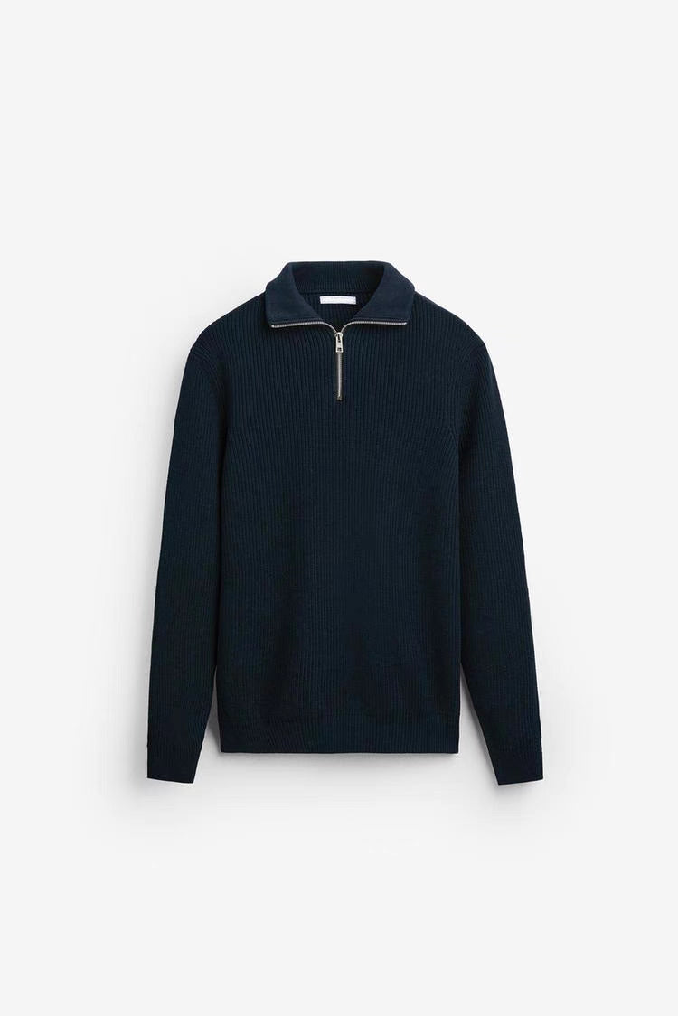 Basic Knit Zip Sweater