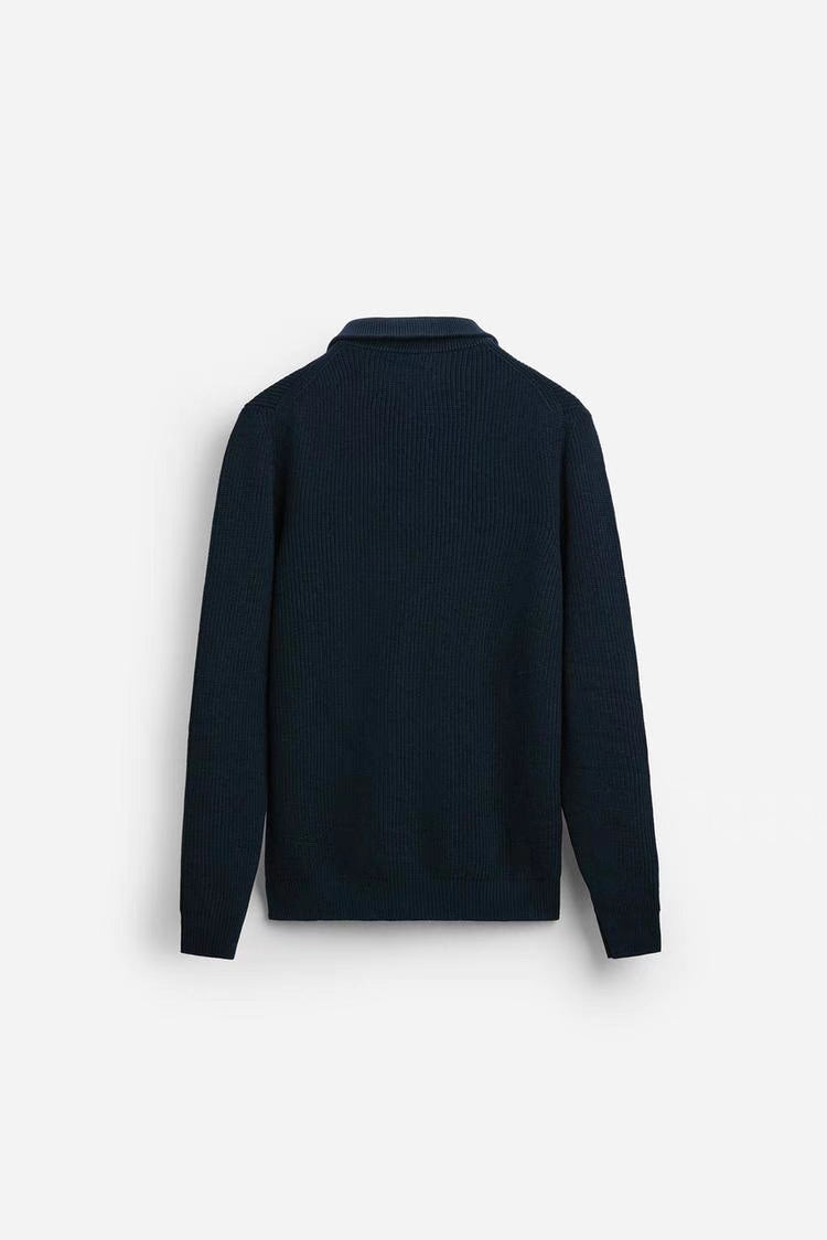 Basic Knit Zip Sweater