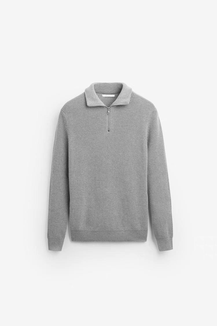 Basic Knit Zip Sweater