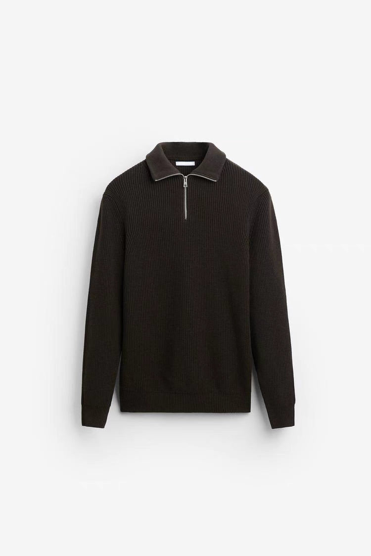 Basic Knit Zip Sweater