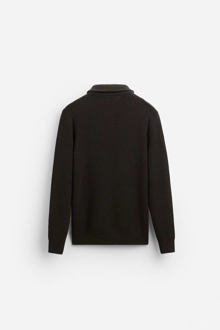 Basic Knit Zip Sweater
