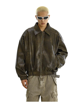 Washed Vintage Leather Jacket