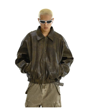 Washed Vintage Leather Jacket