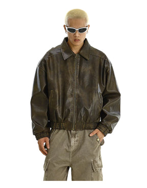 Washed Vintage Leather Jacket