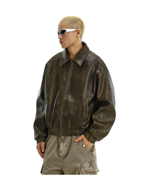 Washed Vintage Leather Jacket