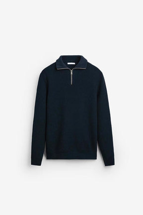 Basic Knit Zip Sweater