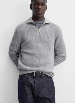 Basic Knit Zip Sweater