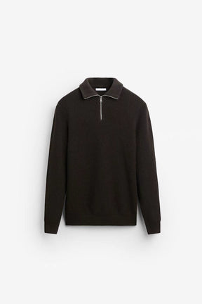 Basic Knit Zip Sweater
