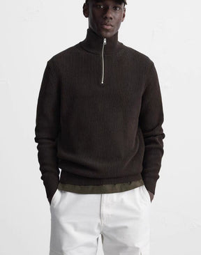Basic Knit Zip Sweater